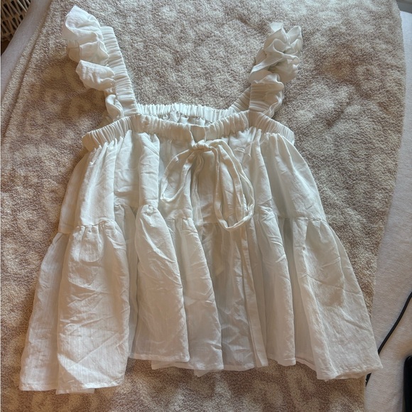 White Ruffled Top - Picture 2 of 3